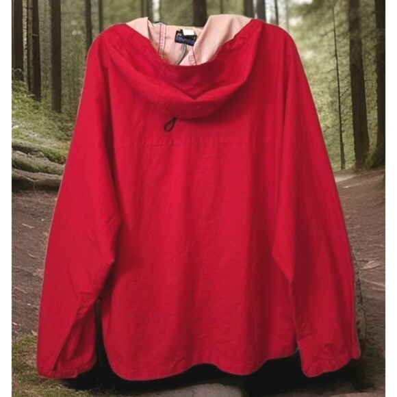 VTG PATAGONIA 1/2 Zip/Snap Anorak Hooded Red Men's L - Picture 9 of 10